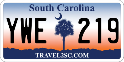 SC license plate YWE219