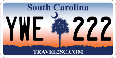 SC license plate YWE222