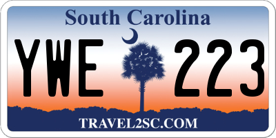 SC license plate YWE223