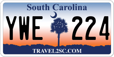 SC license plate YWE224