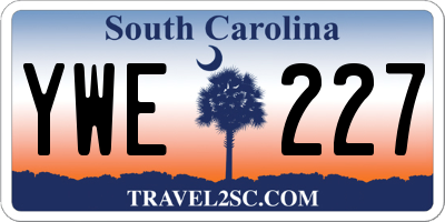 SC license plate YWE227