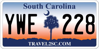 SC license plate YWE228