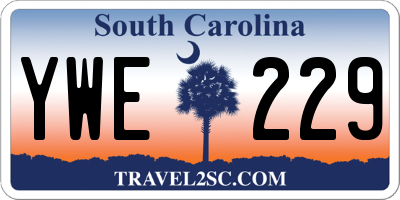 SC license plate YWE229