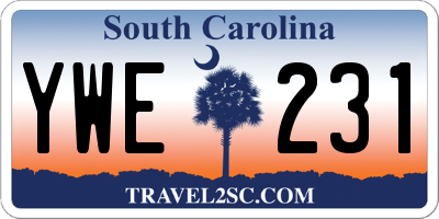 SC license plate YWE231