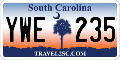 SC license plate YWE235