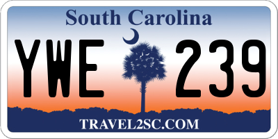 SC license plate YWE239