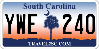 SC license plate YWE240