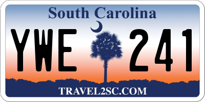 SC license plate YWE241