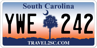 SC license plate YWE242