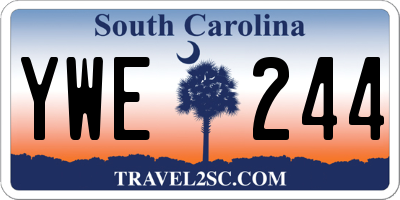 SC license plate YWE244