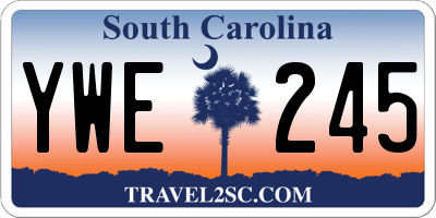 SC license plate YWE245