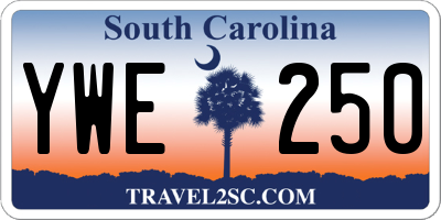 SC license plate YWE250
