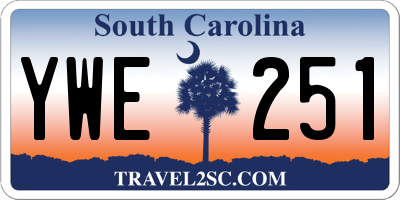 SC license plate YWE251