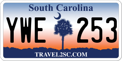 SC license plate YWE253