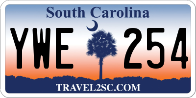 SC license plate YWE254