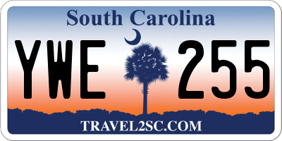 SC license plate YWE255