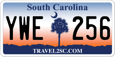 SC license plate YWE256