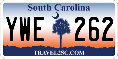 SC license plate YWE262