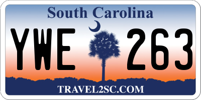 SC license plate YWE263