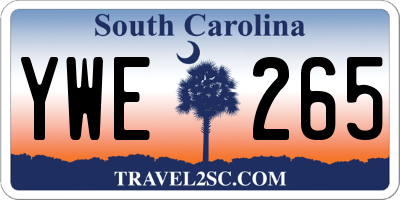 SC license plate YWE265