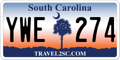 SC license plate YWE274
