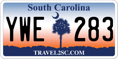 SC license plate YWE283