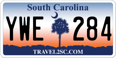SC license plate YWE284