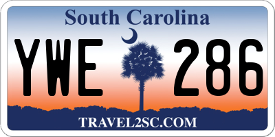 SC license plate YWE286