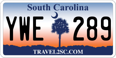 SC license plate YWE289