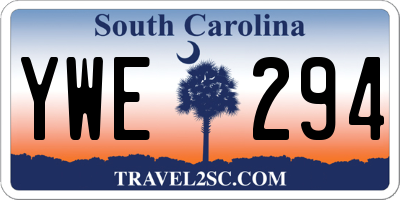SC license plate YWE294