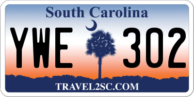 SC license plate YWE302