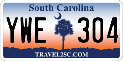 SC license plate YWE304