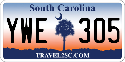 SC license plate YWE305