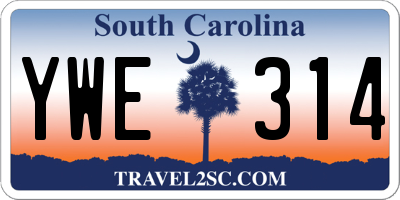 SC license plate YWE314