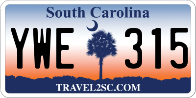 SC license plate YWE315