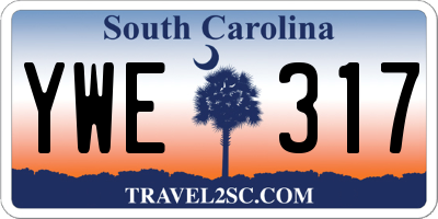 SC license plate YWE317
