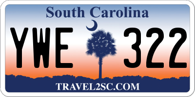 SC license plate YWE322