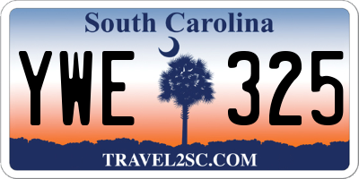 SC license plate YWE325