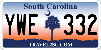 SC license plate YWE332