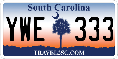 SC license plate YWE333