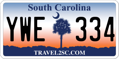 SC license plate YWE334
