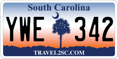 SC license plate YWE342