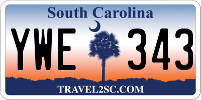 SC license plate YWE343