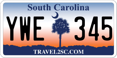 SC license plate YWE345
