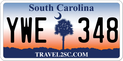 SC license plate YWE348