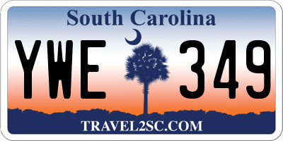 SC license plate YWE349