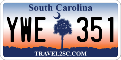 SC license plate YWE351