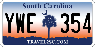 SC license plate YWE354