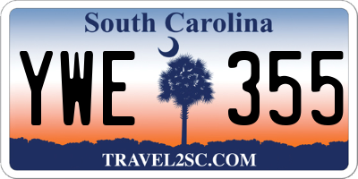 SC license plate YWE355