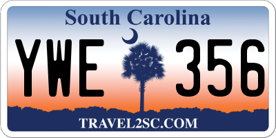 SC license plate YWE356
